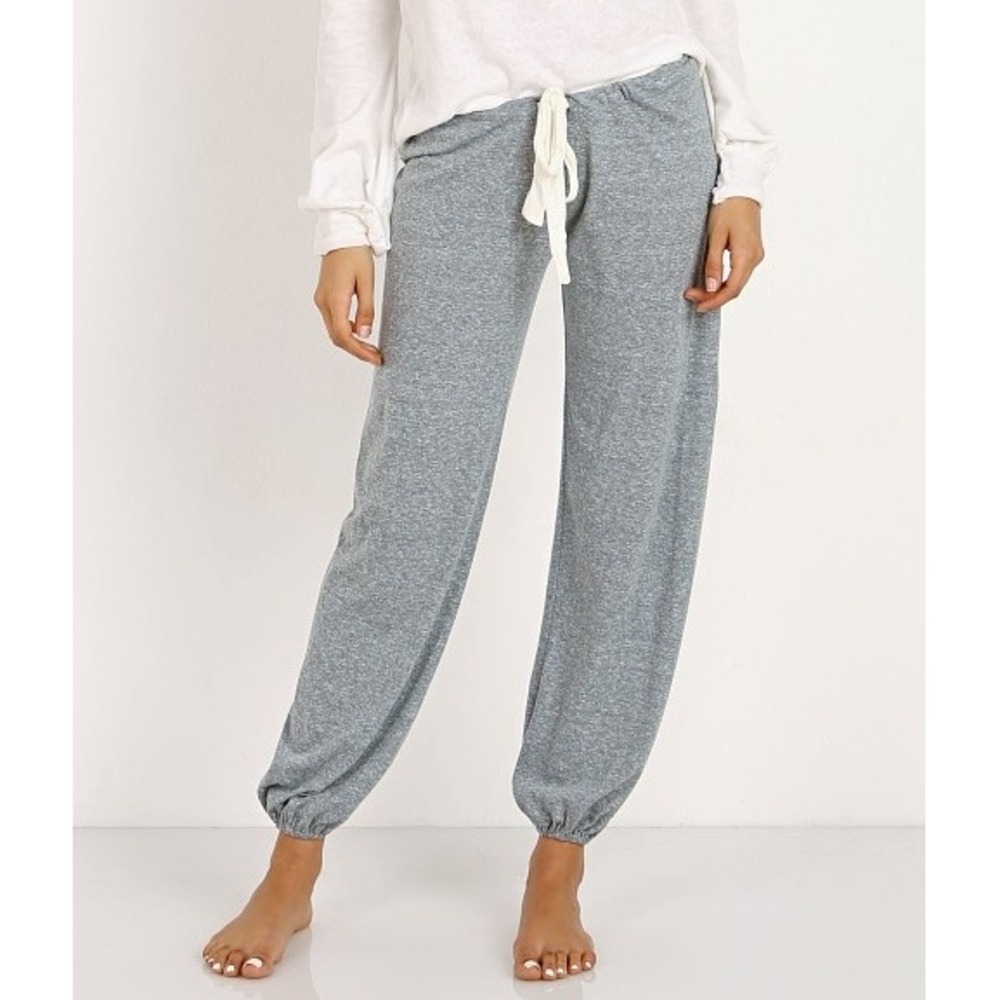 Eberjey Heather Cropped Pant Pajama Women Large Gray Heather Loungewear Joggers